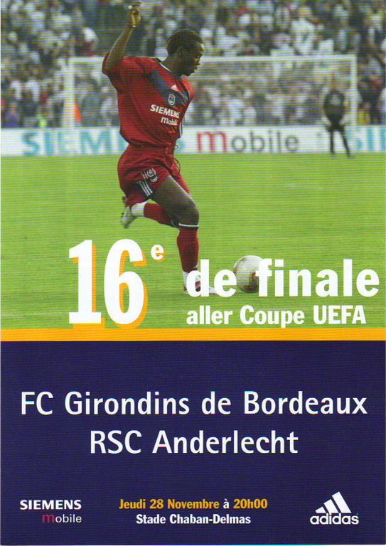 Girondins - RSC Anderlecht  Coupe Uefa