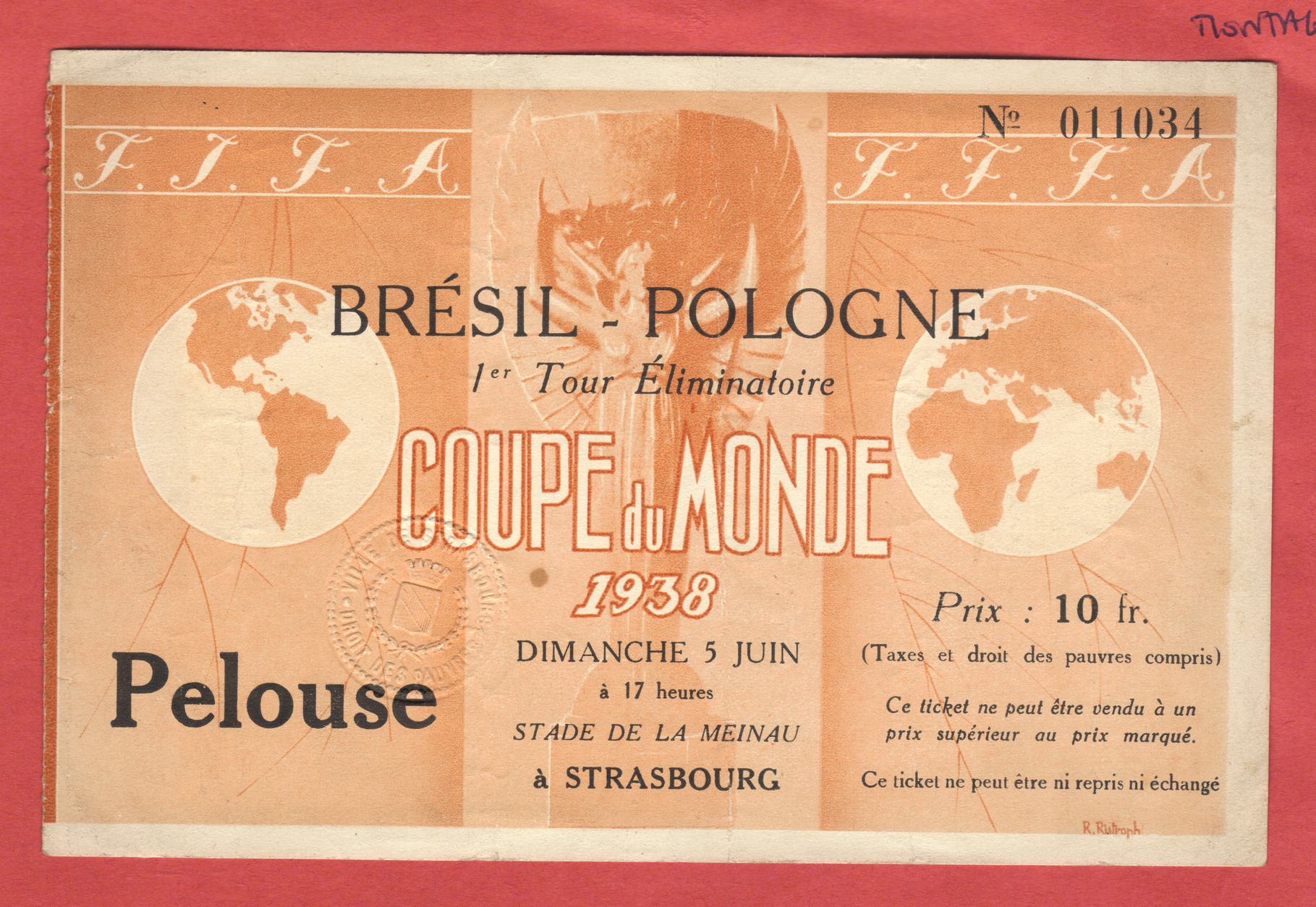 1/8 de Finale Brésil - Pologne (France 1938) Pas en ma collection