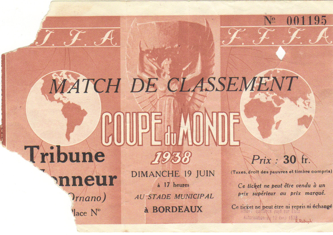 Finale 3/4 Places Brésil - Suède (France 1938)