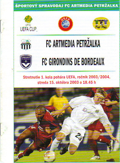 Petrzalska - Girondins Coupe Uefa