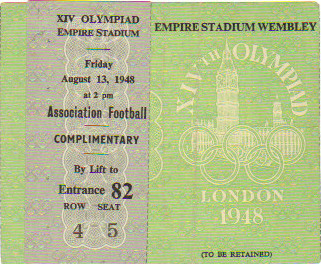 1948 Londres : FINALE (Petit) Suéde - Yougoslavie et 1/2 Yougoslavie - Angleterre