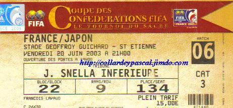 Coupe Confédérations 2003 : France - Japon