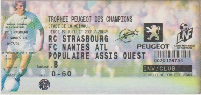 2001 à Strasbourg : FC Nantes bat RC Strasbourg 4 - 1