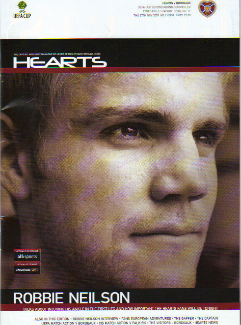 Hearts FC - Girondins Coupe Uefa