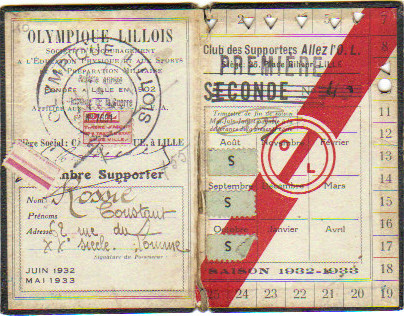 Carte d'abonné années 1930