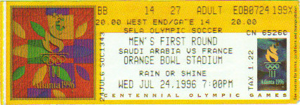 1996 Atlanta : France - Arabie Saoudite
