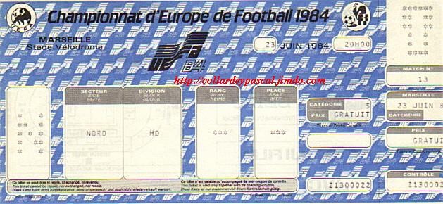 Euro 1984 : 1/2 Finale France - Portugal