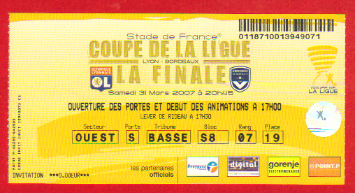 Finale 2007 Girondins Bordeaux 1 - 0 Olympique Lyonnais