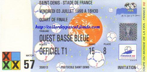 France  - Italie 1/4 de Finale (France 1998)