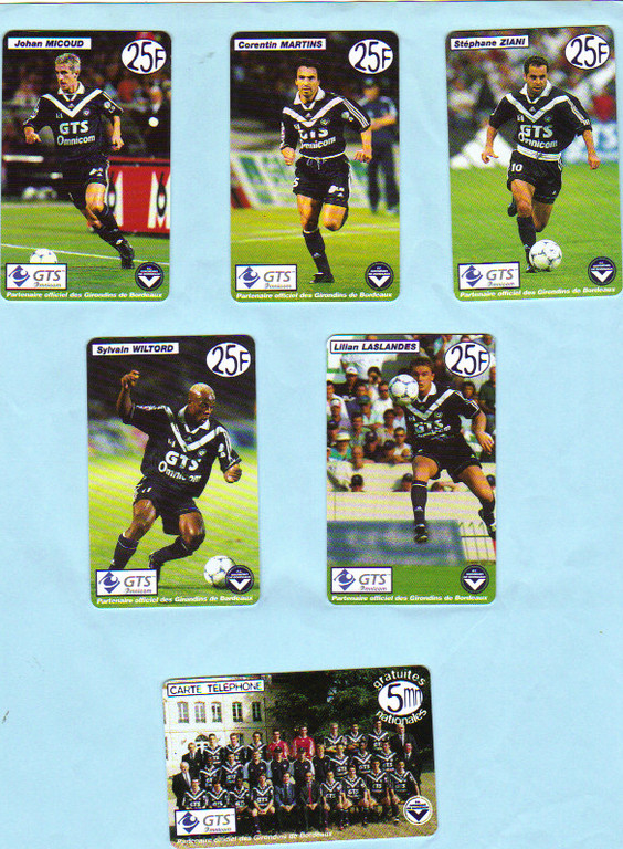 Télécartes Girondins Saison 99