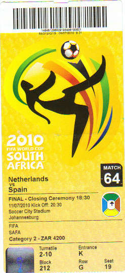 Finale de la Coupe du Monde 2010 Espagne - Pays-Bas