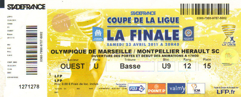 Finale 2011 O Marseille 1 - 0 Montpellier HSC