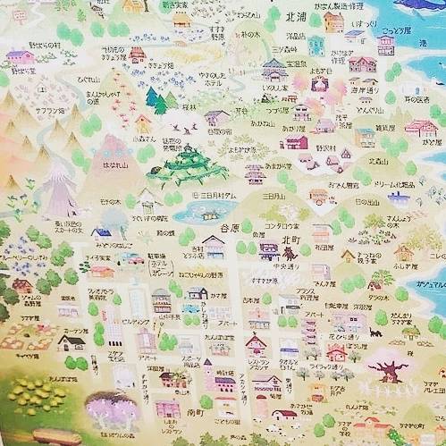 （B-N-05）ネムリ堂X庭野ハコ世界地図ハンカチ・お料理写真集・ビストロ銀のくじゃく亭　