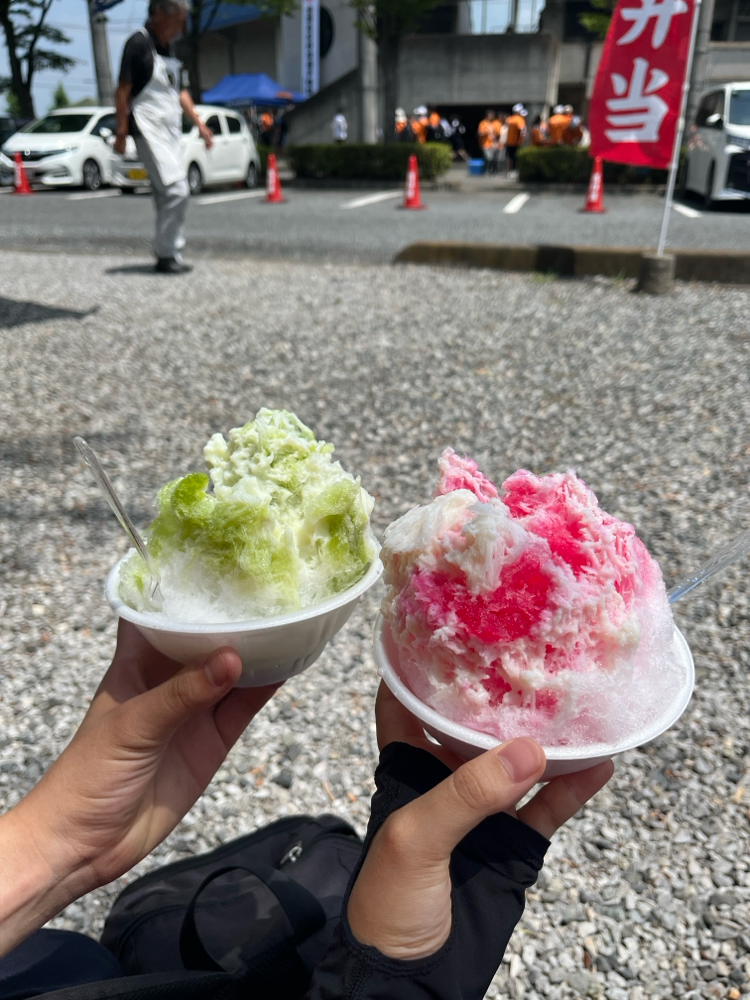 野球応援後に、Hちゃんと食べたかき氷です🍧💕