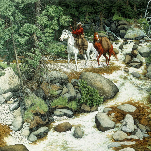 Bev Doolittle / The Greenwich Workshop, Inc. ("The forest has eyes") Wieviele Gesichter findest du?