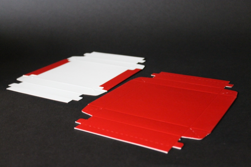 Faltkarton, Modell "South", 2 teilig, Farbe: rot