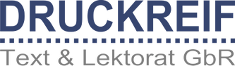 Textagentur DRUCKREIF Logo – professionelle Text-, Lektorat- und Korrektoratsdienste