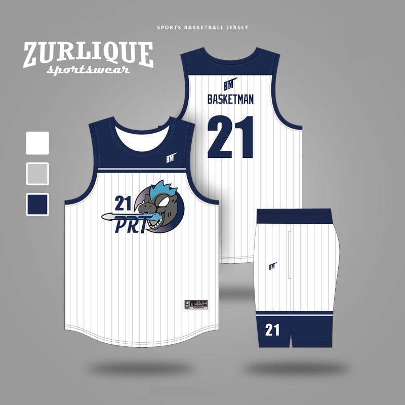 Basketball jersey and shorts set with the number 21 on the front. The jersey features text above the number and a matching color scheme with accents. The shorts have a stripe design on the sides.