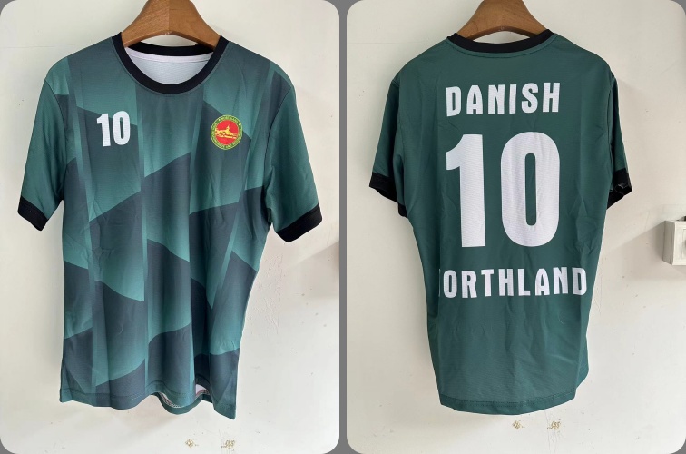 Green custom print football jerseys with name and logo and number printing