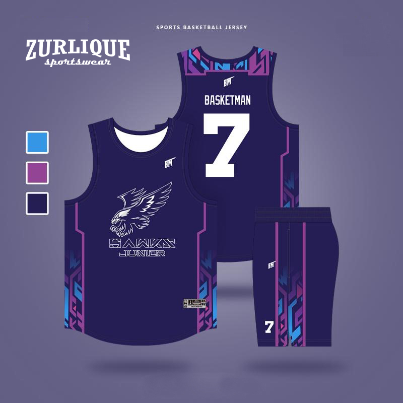 Basketball jersey and shorts with accents.  Name and numbers are printed on the front and back of the jersey.