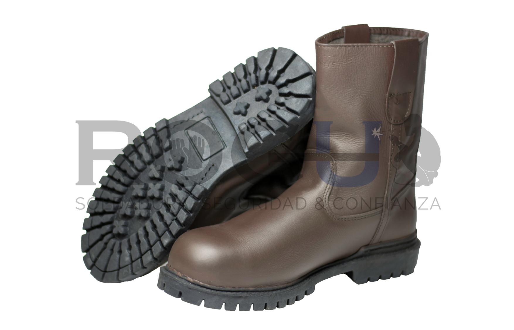Botas de seguridad ROPER negro y café - ROGU Guantes de Carnaza