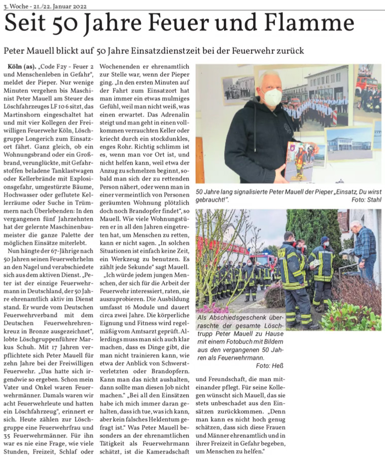 Zeitungsausschnitt- Kölner Wochenspiegel - Kölner Norden - 21.01.2022