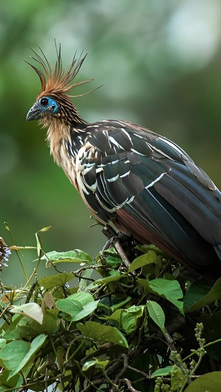 Unterwegs lassen sich u.a. viele Vögel entdecken - wie hier ein Hoatzin