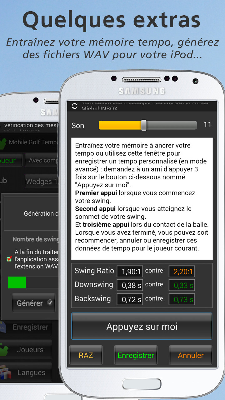 Swing tempo, rythme, et timing Mobile Golf Tempo Training App