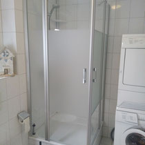 Dusche in der Ferienwohnung Lehbrink in Orth auf Fehmarn.