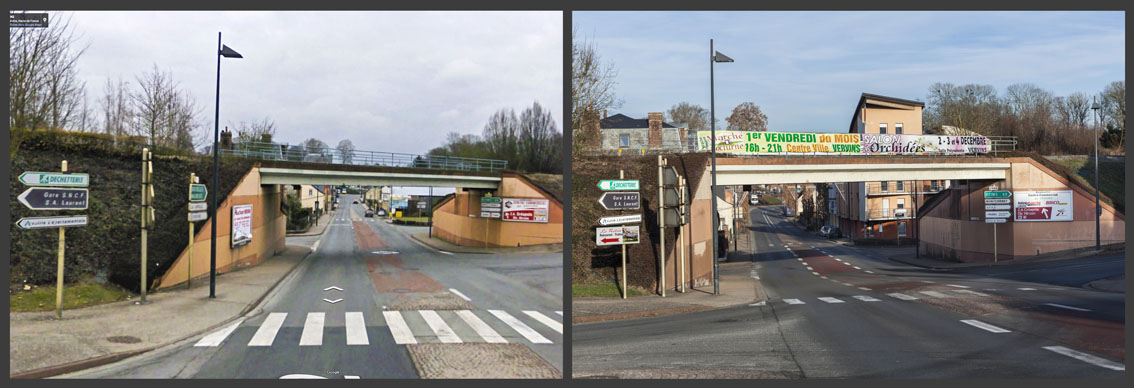 Un immeuble de quatre étages a poussé le long du chemin de fer.