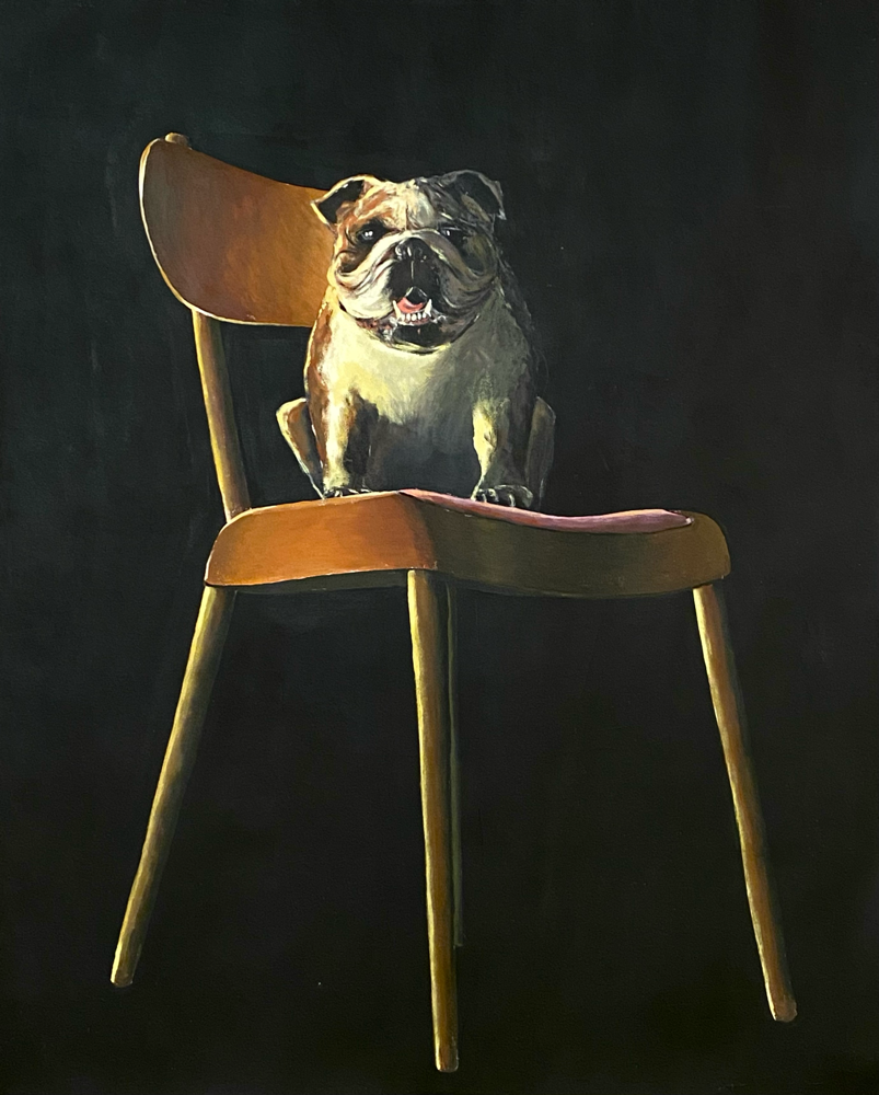 Hund,  Acryl auf dickes Papier, 105cm x 125cm
