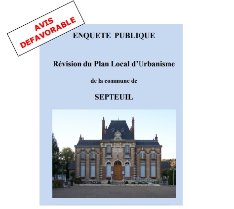 ENQUETE PUBLIQUE PLU AVIS DEFAVORABLE