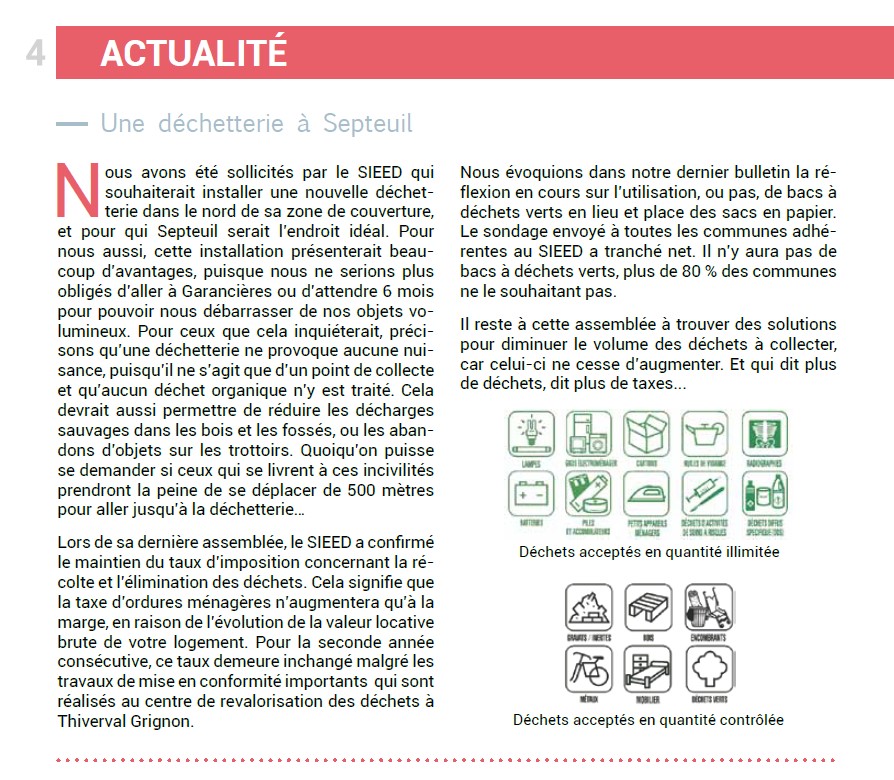 Une déchetterie à Septeuil