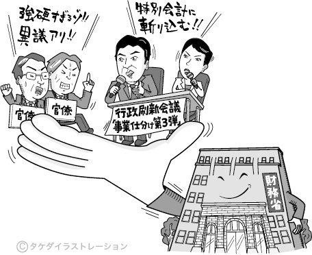 事業仕分けイラスト