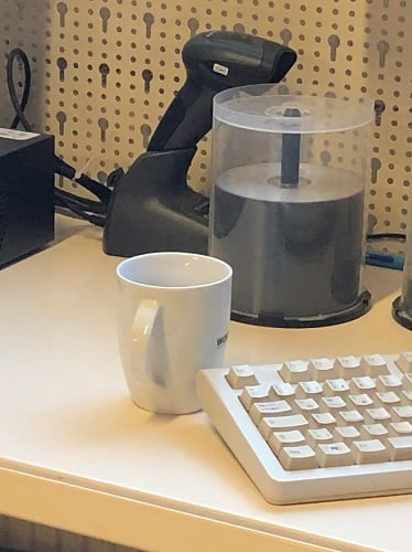 Ein Foto eine Kaffeetasse