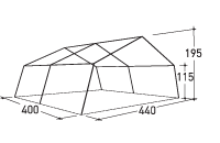 Unterkunftszelt - 404 G, ca. Abmessungen