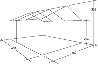 Partyzelt - 3000, ca. Abmessungen