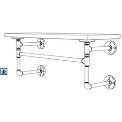 Stabile Wandgarderobe aus Rohren und Temperguss zu selber bauen. DIY Bauplan mit Stückliste und Zeichnung.