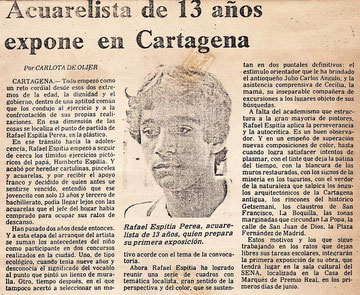 Rafael Espitia, artista nacido en Cartagena (Colombia), fue declarado niño prodigio a la edad de 13 años.