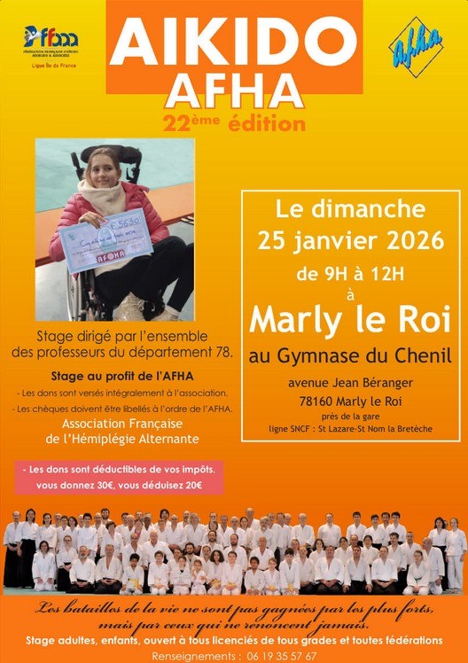 22ème stage d'Aikido dans les Yvelines au profit de l'AFHA !