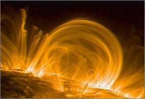 Protuberanz (Bildquelle NASA, Satellit TRACE)