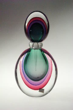 Luigi Ornesto, Oball, Murano, Sommerso, Glaskunst, Vase, Flakon, Skulptur