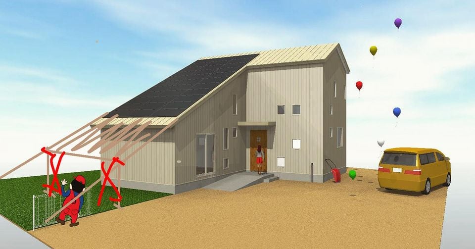 案03（WIP） フレーバーがたりない、屋根伸ばそう検討 もう一丁！ #シティーボーイカントリー12 :クリーム色アイボリー色ライトベージュ色 : もう一丁