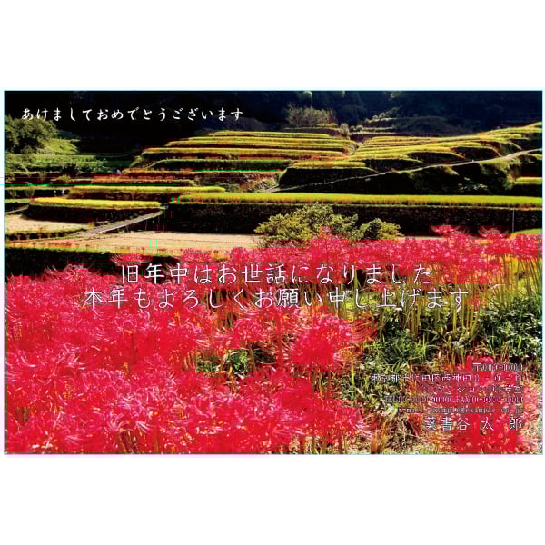 ふち無し喪中はがきテンプレート