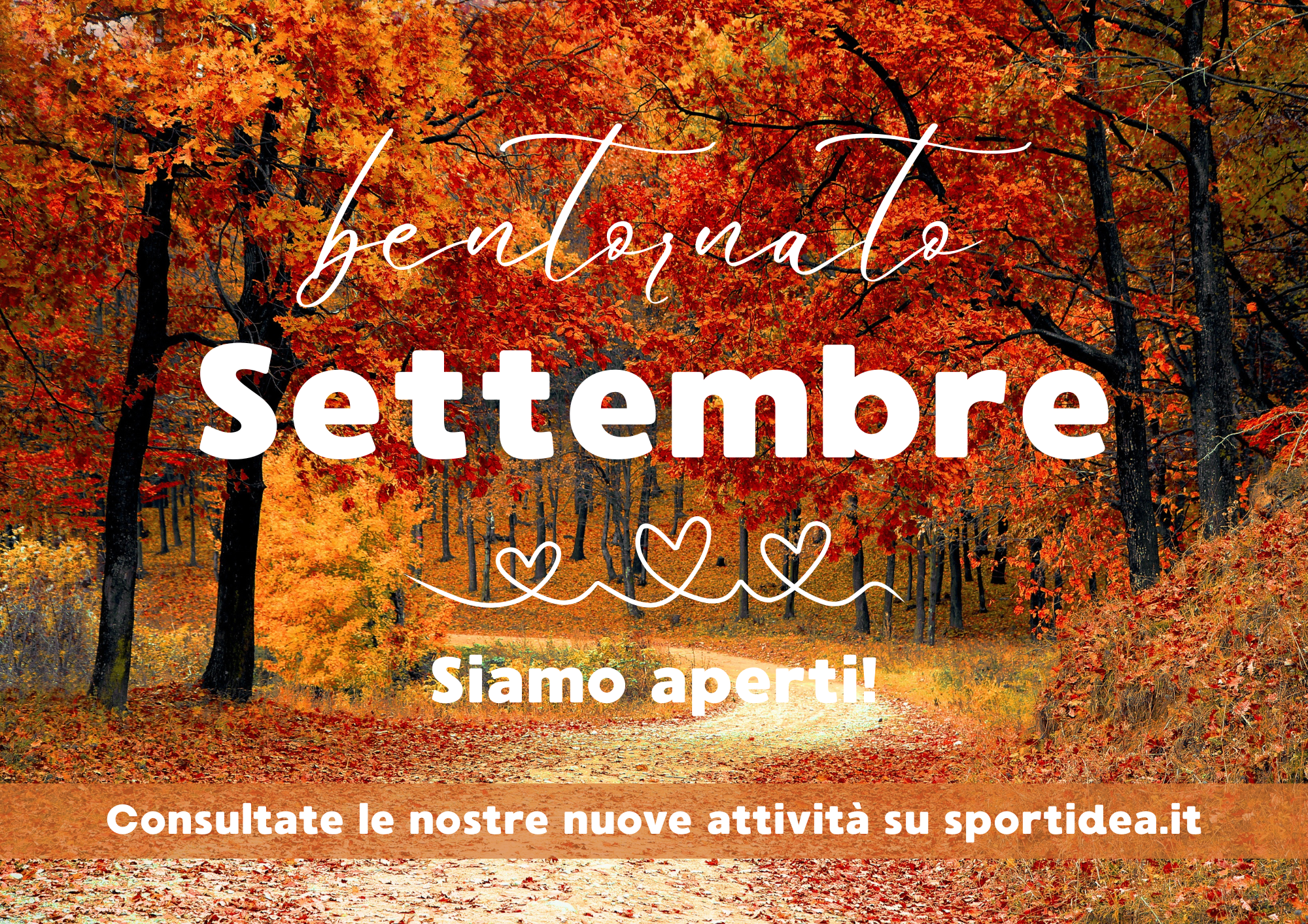 Bentornato settembre. Siamo aperti!