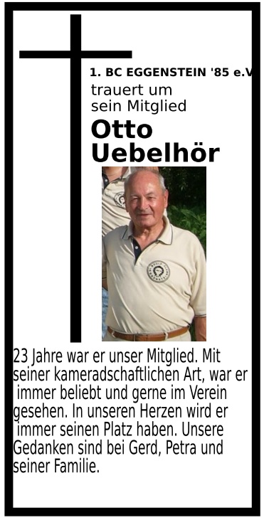 Nachruf Otto Uebelhör