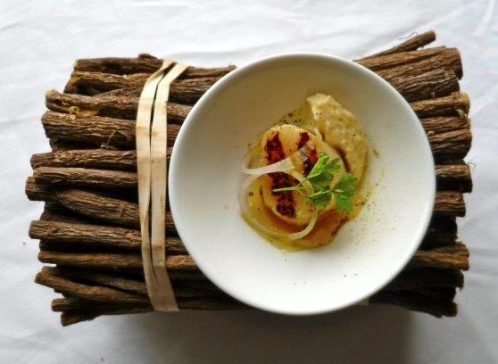 Lakris i mat med kamskjell