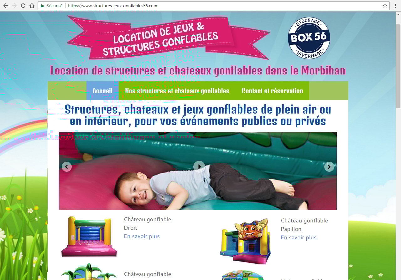 Location de structures gonflables à Auray (BOX56) ©lines-creation webdesign