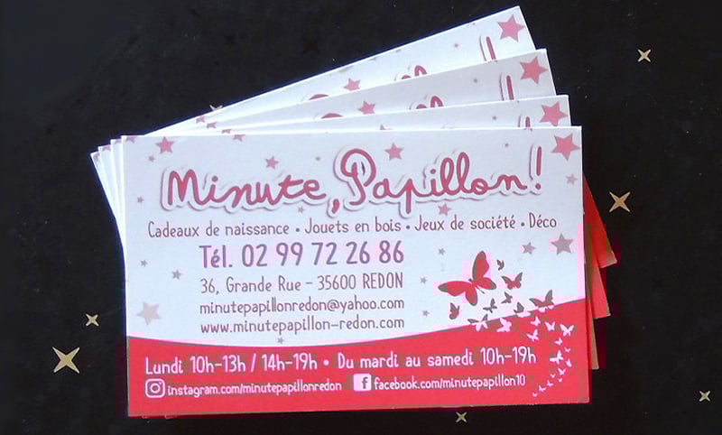 Cartes de visite Minute Papillon Redon