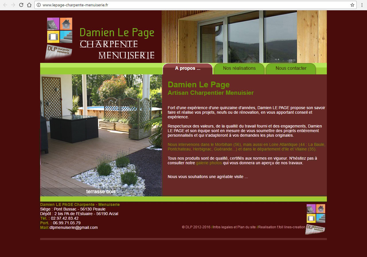 lepage-charpente-menuiserie.fr Arzal Péaule - ©Linès Création site vitrine